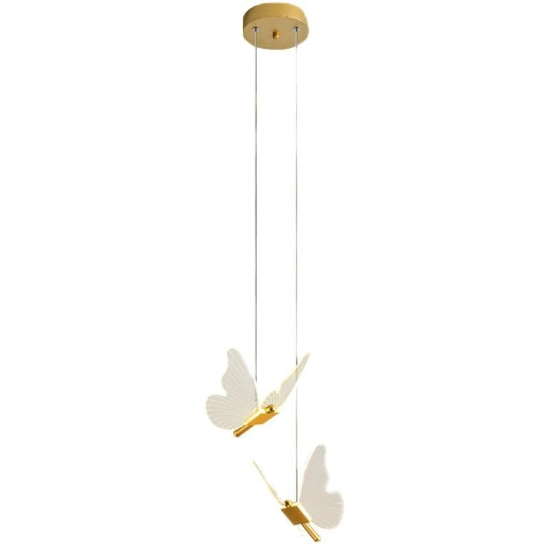 Pendente Dourado Borboleta De Luz LED de 3 cores em 1 luminária de teto do quarto Bivolt