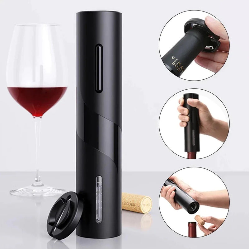 Kit Saca Rolhas Automático Abridor De Vinho Garrafa