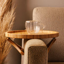 Bandeja Redonda Dobrável para Braço de Sofá Lyor 25cm Bambu