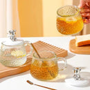 Caneca Copo de Vidro Bear Ursinho Com Tampa Colher 320ml Para Chá Café Leite Cappuccino Diferente