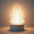Luminária Led Acrílico De Mesa Abajur 3D Criativo Nossa Senhora Aparecida