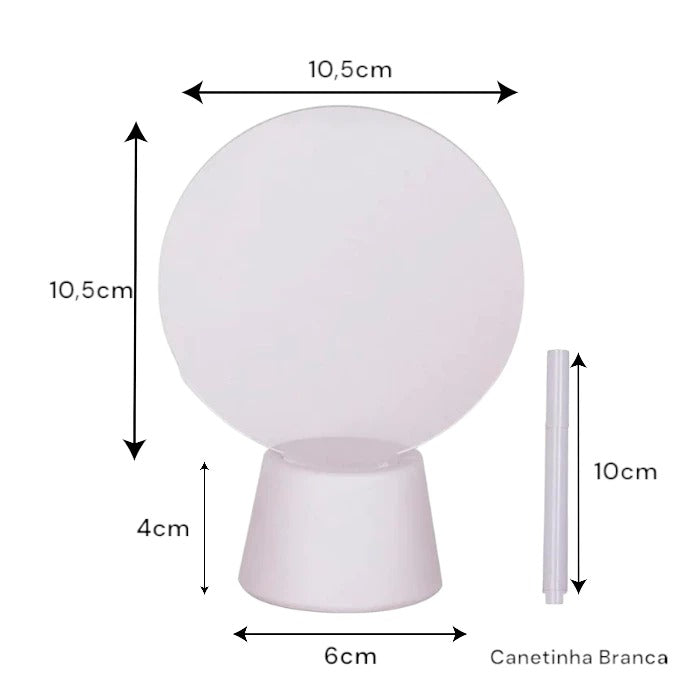 Abajur de Mesa Luminária Led 3D Usb com Tela pra Escrever Decoração Quarto Sala Presente