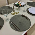 Kit 6 Peças Jogo Americano Redondo Sousplat Cozinha Jantar Descanso de Prato Sousplat Cozinha