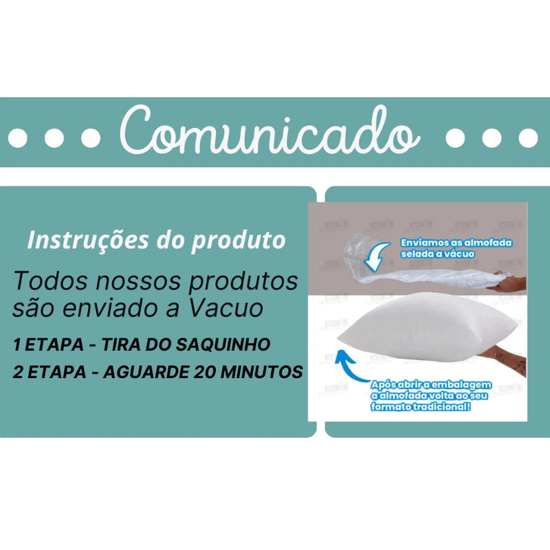 kit 6 Almofada de enchimento refil 45x45cm 100% fibra antialérgico