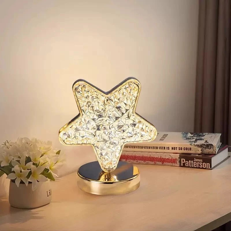 Luminária Lua Estrela LED Decorativa Mesa Cama Quarto 3 tons de iluminação