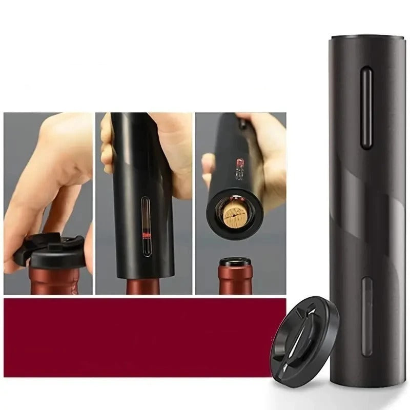 Kit Saca Rolhas Automático Abridor De Vinho Garrafa