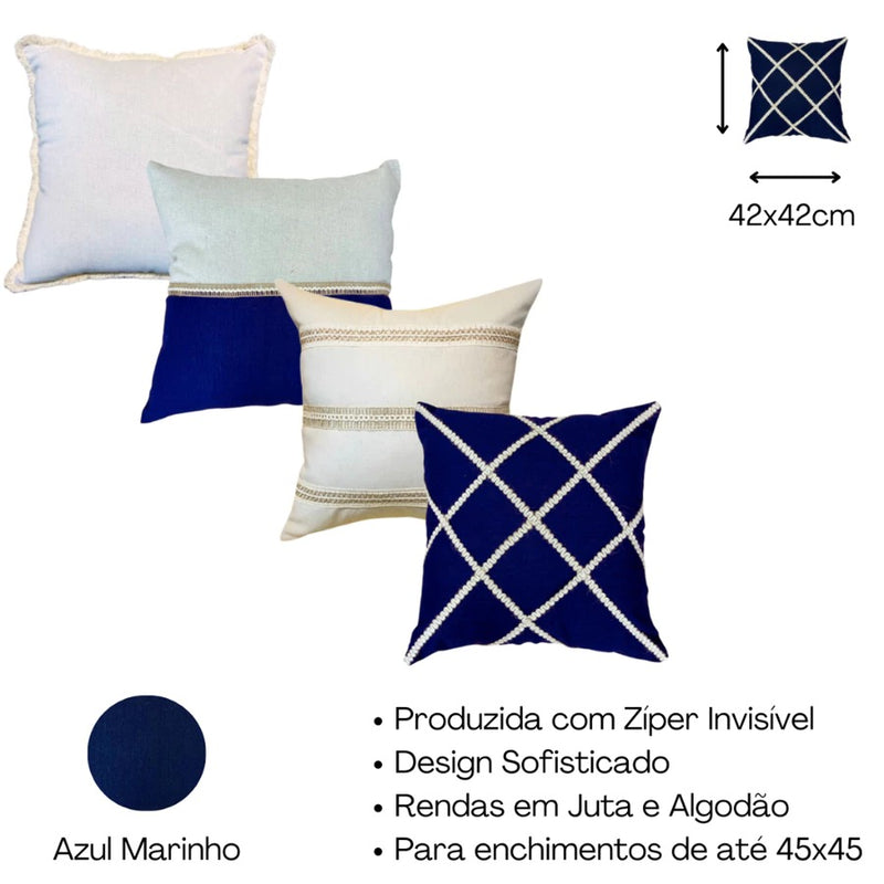 Kit 4 Capas De Almofada Estilo Boho Chic Rustico Decorativas