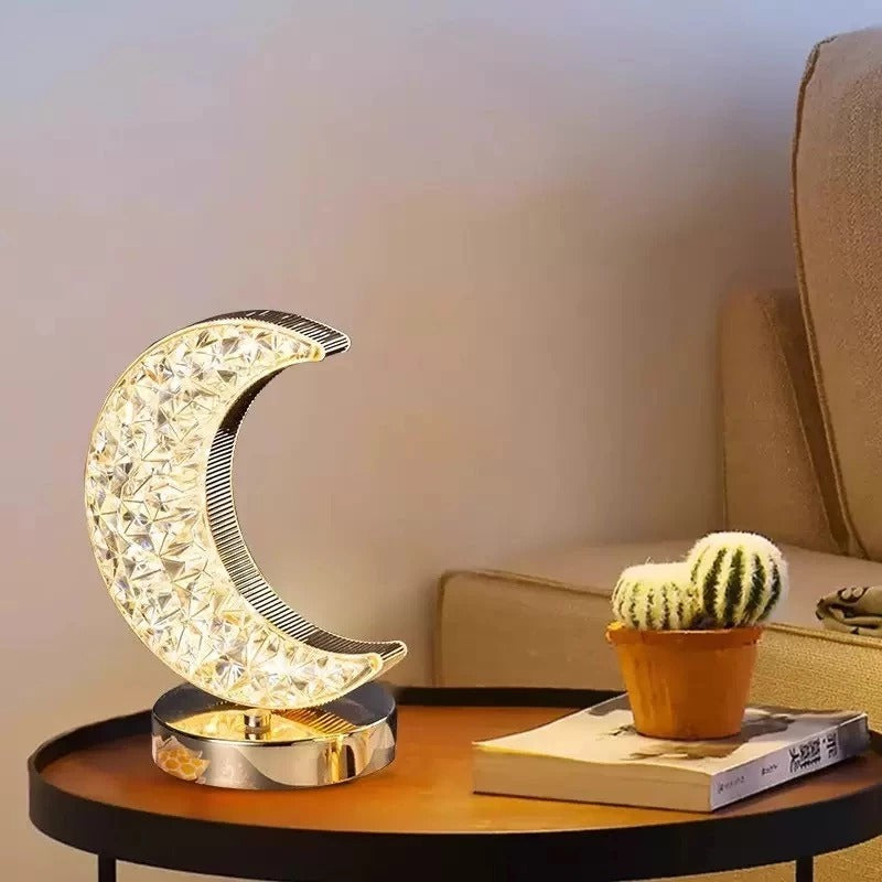 Luminária Lua Estrela LED Decorativa Mesa Cama Quarto 3 tons de iluminação
