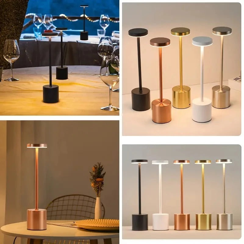 Luminária de Mesa Abajur Cabeceira Escrivaninha LED 3 em 1 Recarregável Tipo C