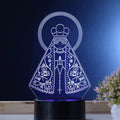 Luminária Led Acrílico De Mesa Abajur 3D Criativo Nossa Senhora Aparecida