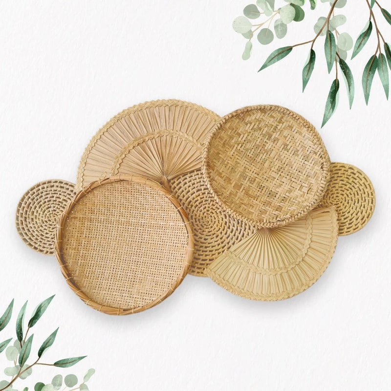 Decoração Parede Boho Composição Cestos de Palha- Amazonas