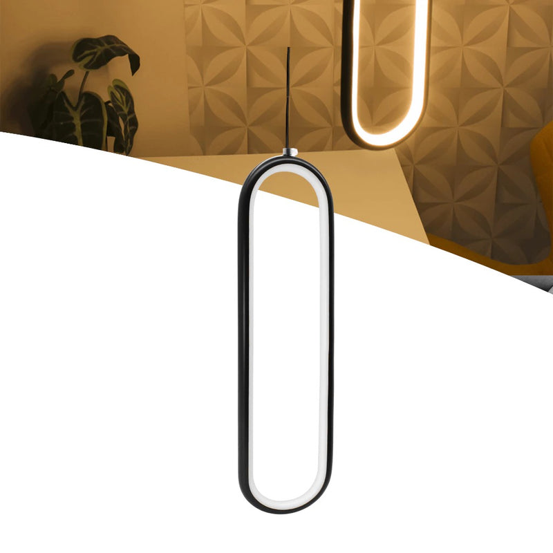 Luminária Pendente Teto Lustre Luminar Led Preto Bivolt Pd50