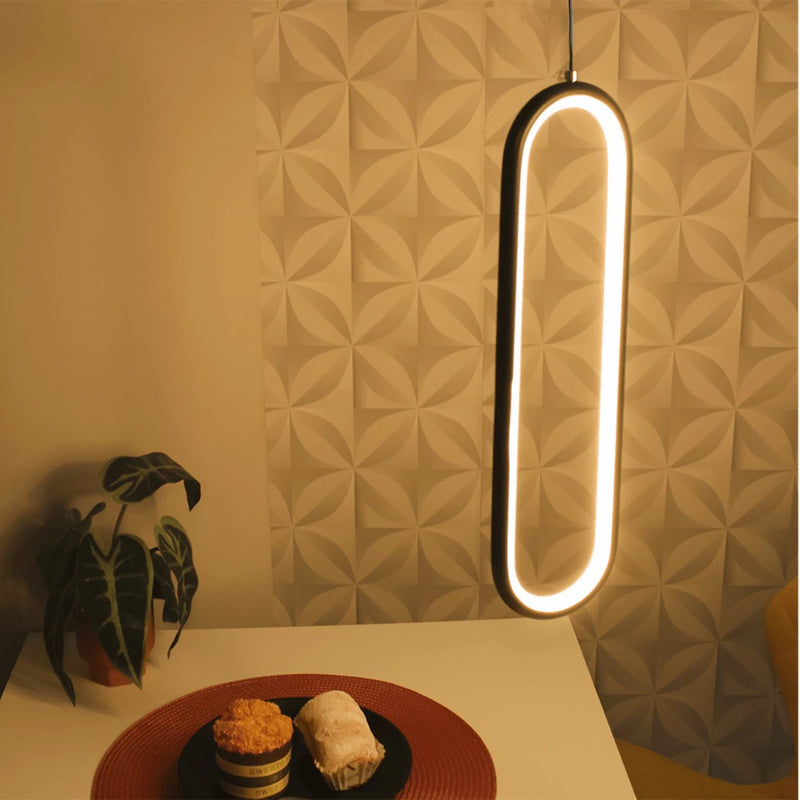 Luminária Pendente Teto Lustre Luminar Led Preto Bivolt Pd50