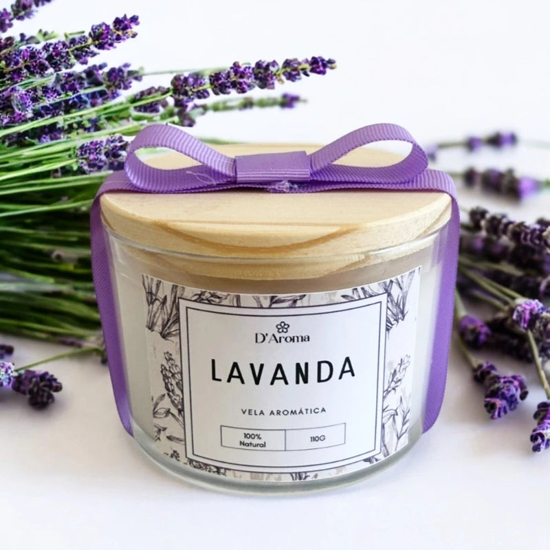 Kit 2 Velas aromática artesanal - Com tampa de madeira